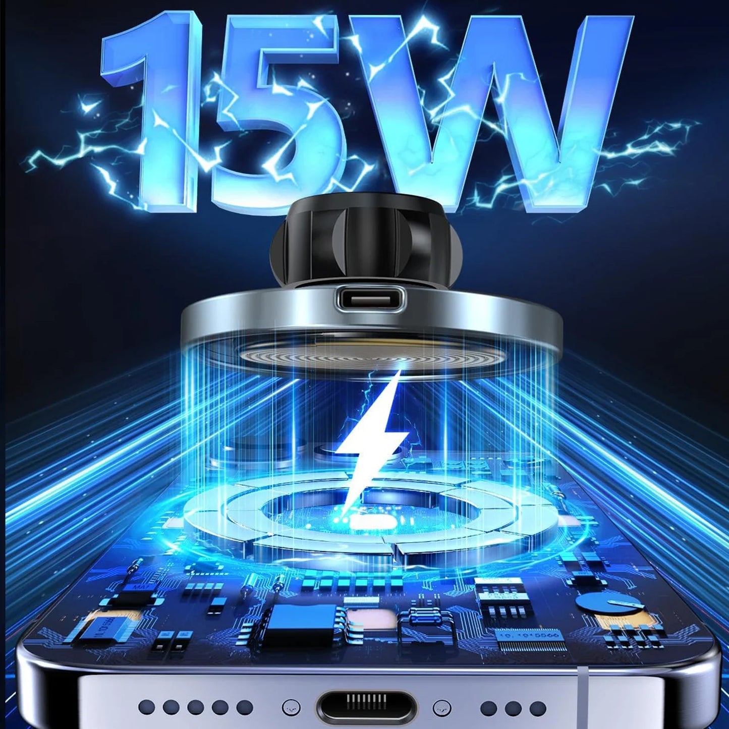 UYUXIO Autotelefon-Ladegerät - Kapazität 15 W, Maße 60x40