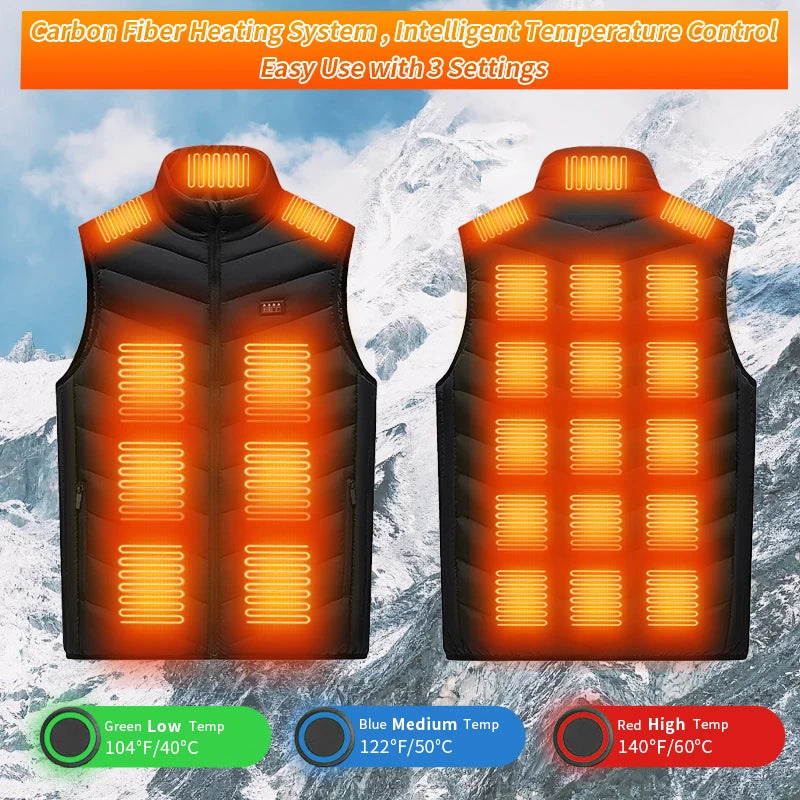 TODWARM M01 Beheizte Weste - Kapazität 6000mAh, Leistung 5V 2A, Größe One Size Universell Passform