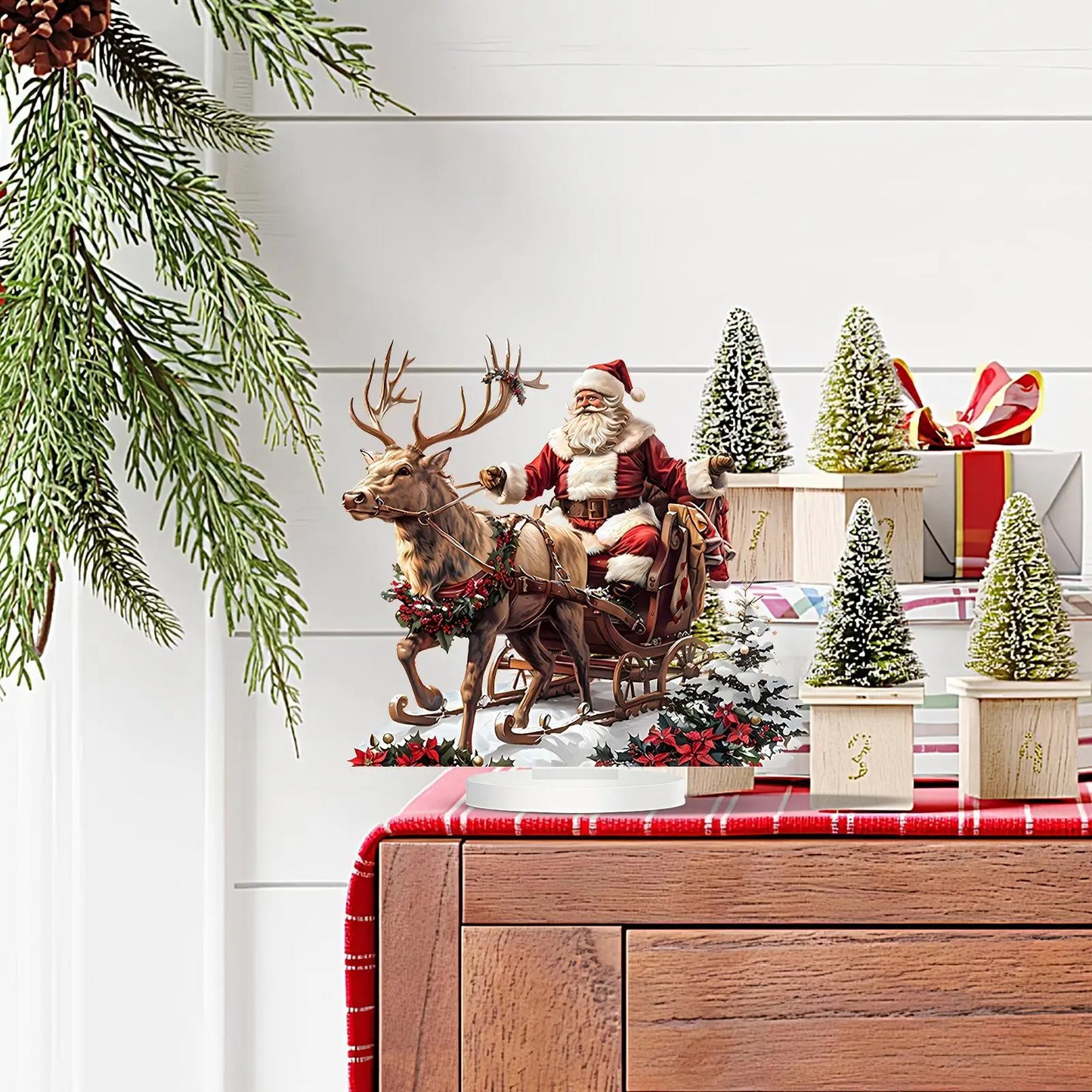 Choice Weihnachts Schlitten 2D - Größe 15x8x1,5 cm, Material Acryl