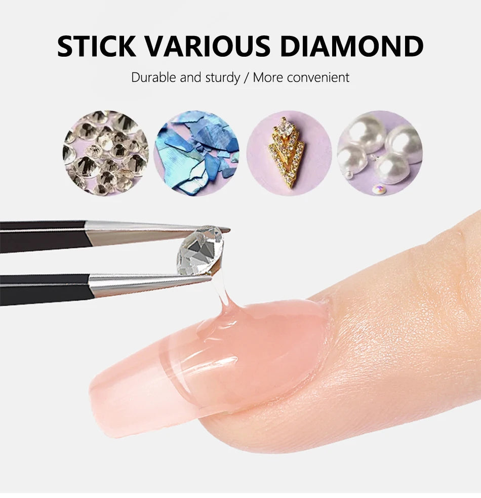 CHUNSHU Super Strong Sticky Nail Glue Gel For Rhinestones Nail Art Decorations 15G No Wipe DIY Gem Adhesive Functional UV Gel