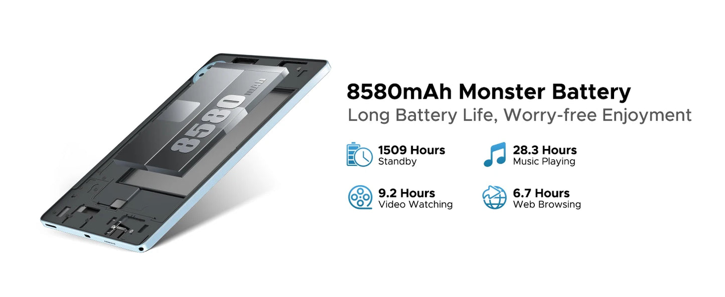 DOOGEE U11 Ultraklares 90 Hz Display -11 Zoll 128 GB ROM 8580 mAh Akku