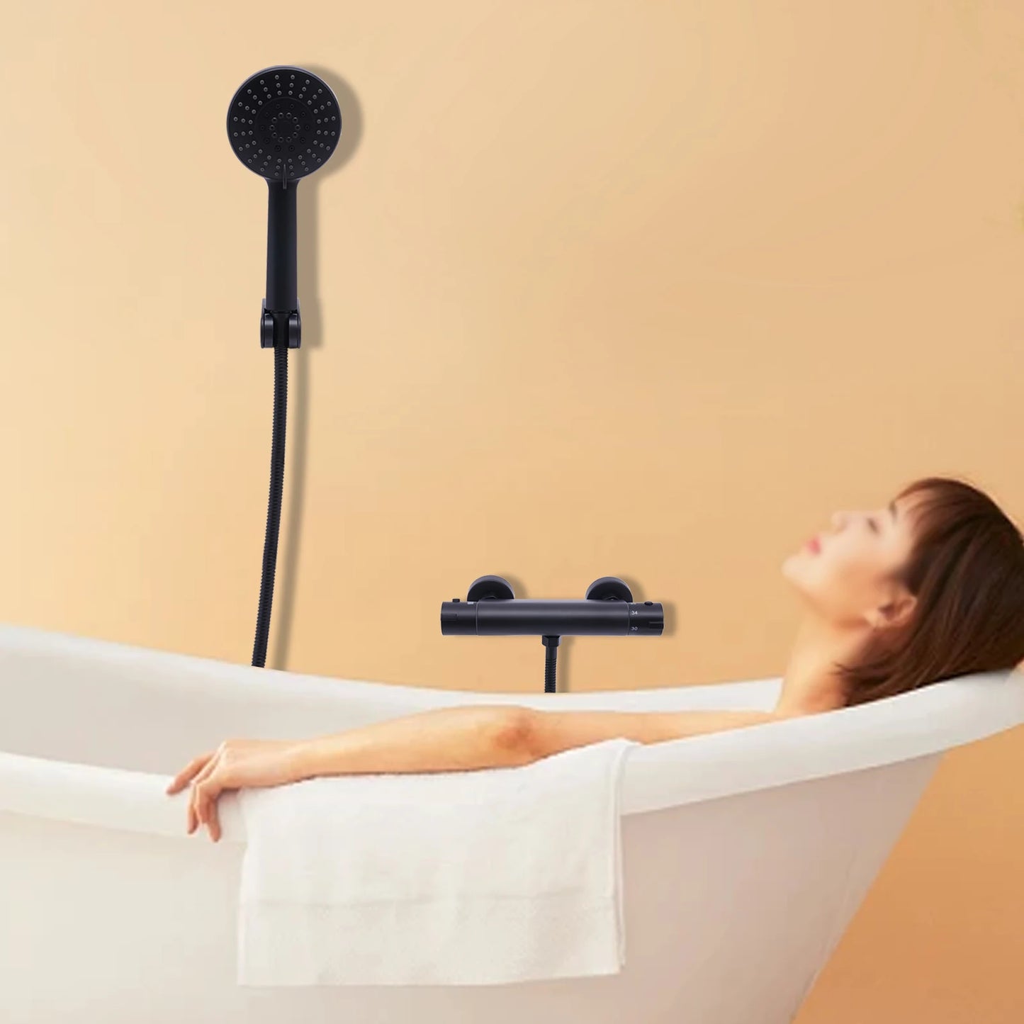 NONE Thermostatisches Handbrause-Set 3 Modi Wandmontage 38°C-Regelung