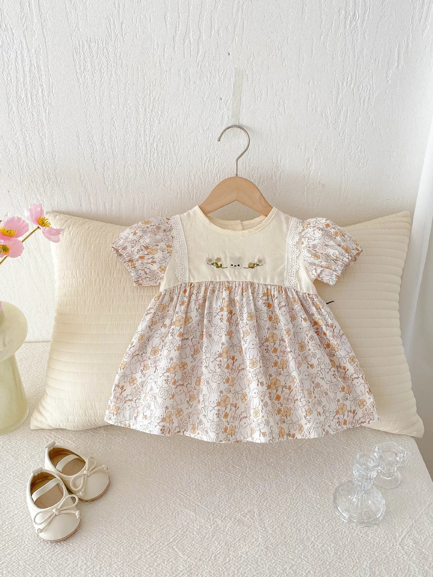 NELNKAGHY Kleid Spitze Baumwolle - Floral Prinzessin Gr 80