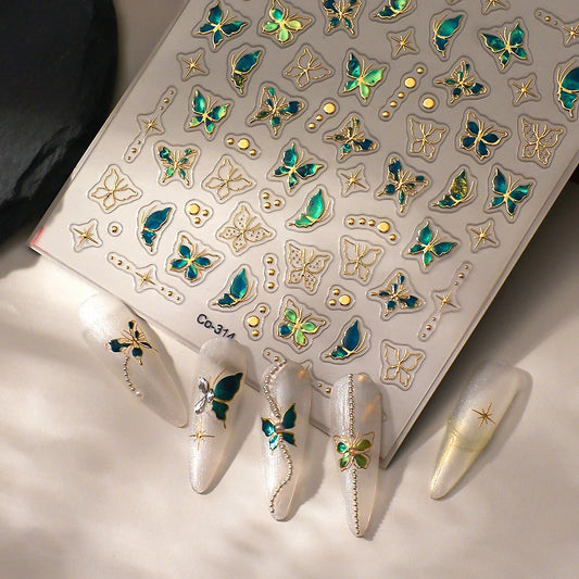 Choice CO-314 5D Gold Schmetterling - Acryl Sticker 8x9.5