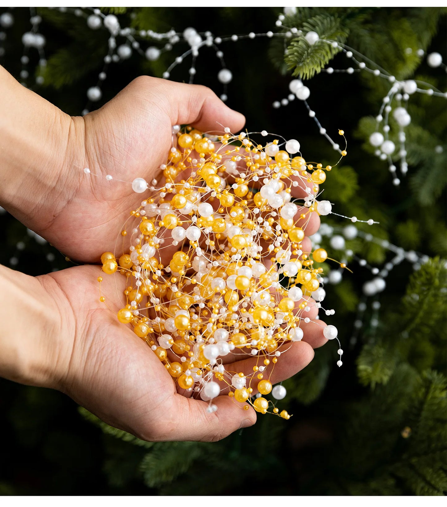 Weihnachtsdekoration 2 Meter Kristallperlenkette Anhänger DIY Materialpaket Weihnachtsbaumdekoration