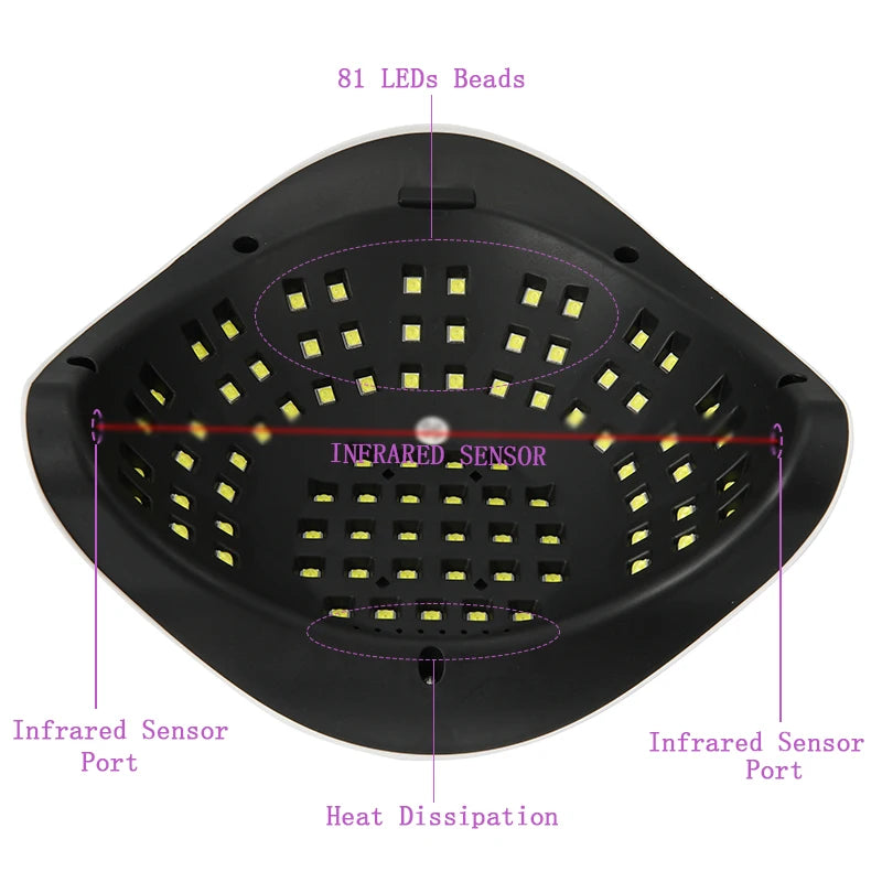 SUN X23MAX 81LEDs UV LED Nail Lamp For Drying Gel Nail Polish Professional Nail Dryer Light With 10/30/60/99s Timer Auto Sensor