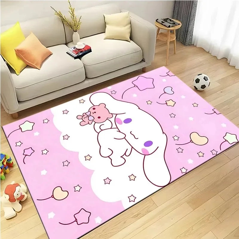 Cute cartoon Sanrio cinnamon dog printed carpet kids room game non-slip soft floor mat living room bedroom home decoration
