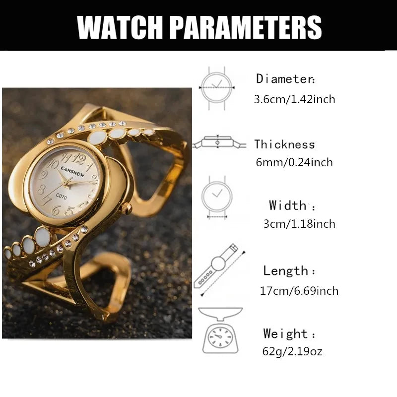 Damen-Uhr 2025: Luxury Women's Bangle Wrist Watch Ladies Elegant Quartz Watch - Female Rhinestone Fashion Clock Girls Bracelet Watch Saati Relojes Collection