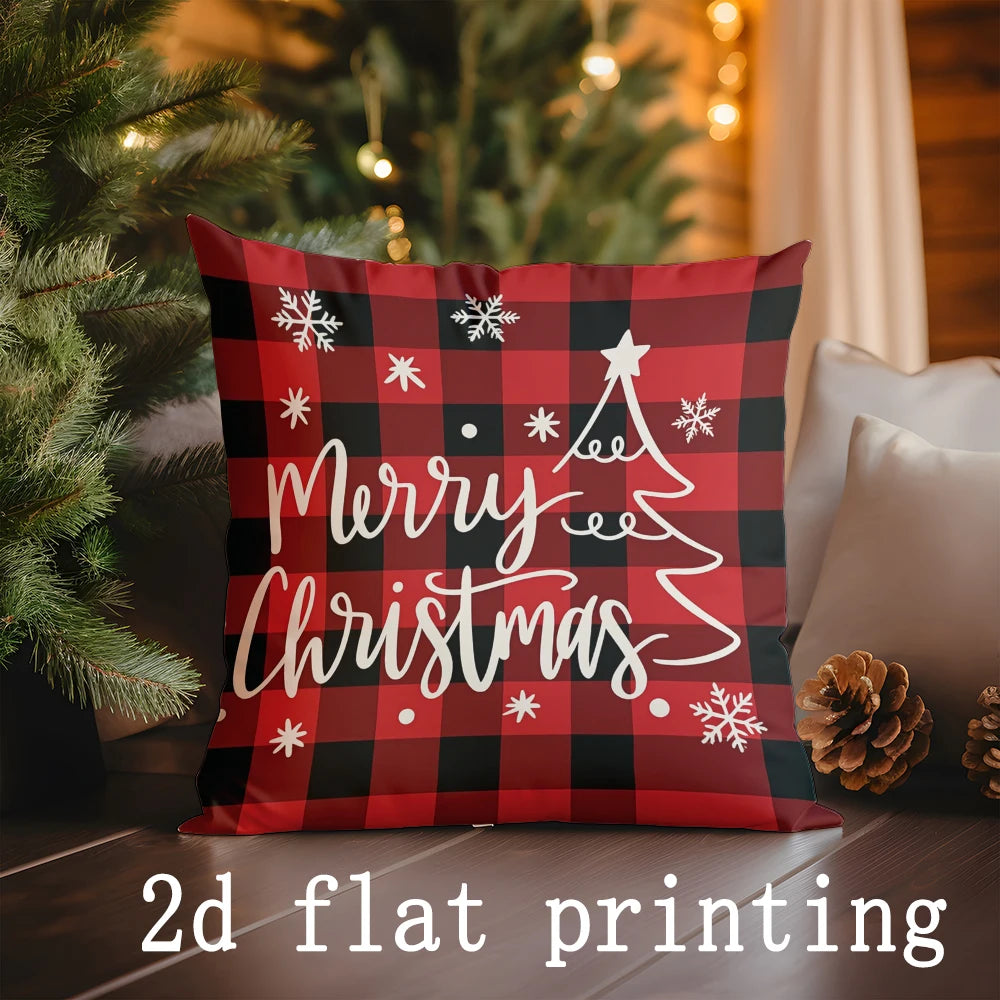 Home Decor Christmas-themed Pillow Covers with Festive Designs Pattern Cushion Cover Suitable for Sofa Bedroom Car Pillow Cover
