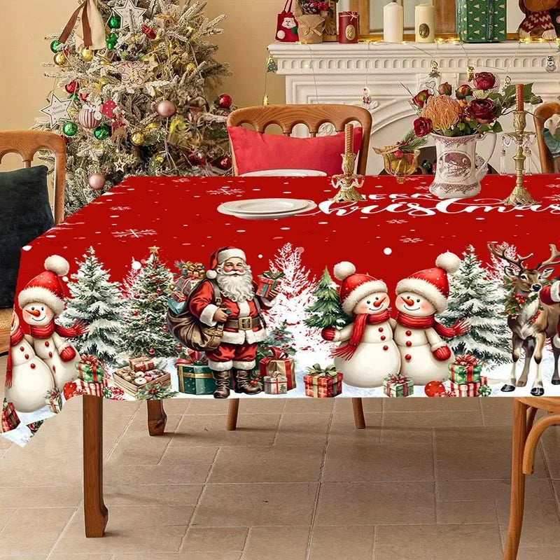 Christmas Tablecloth Christmas Decorations for Home 2025 Xmas Gifts Navidad New Year Winter Holiday Kitchen Dining Table Cover