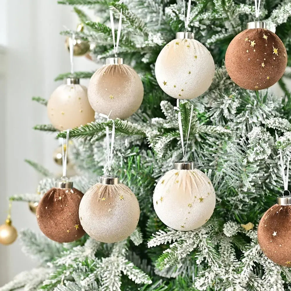 VelvetCraft Flockierte Kugeln - 15 Stück Bruchsicher Ø3 cm