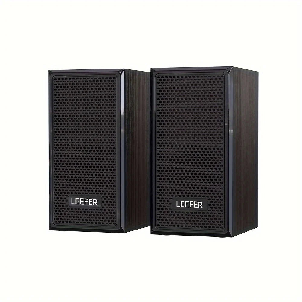 Computer-Lautsprecher 2025: Computer Desktop Wired Wooden Speakers - USB-powered 3.5mm Audio Jack Surround Sound 4D Speakers Smartphone Computer Speakers Collection