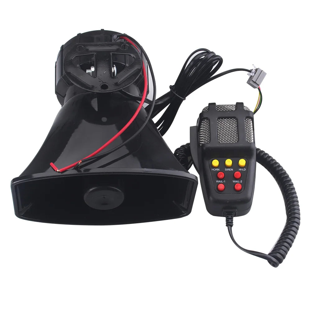 Speakers Loud Car Horn Police Siren Air Horn Megaphone Tone Emergency Motorcycle Ural  12V 100W Mic PA System Amplifier Hooter