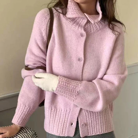 Luna Koreanischer Cardigan - Baumwolle, Gr. S-XL, Lang