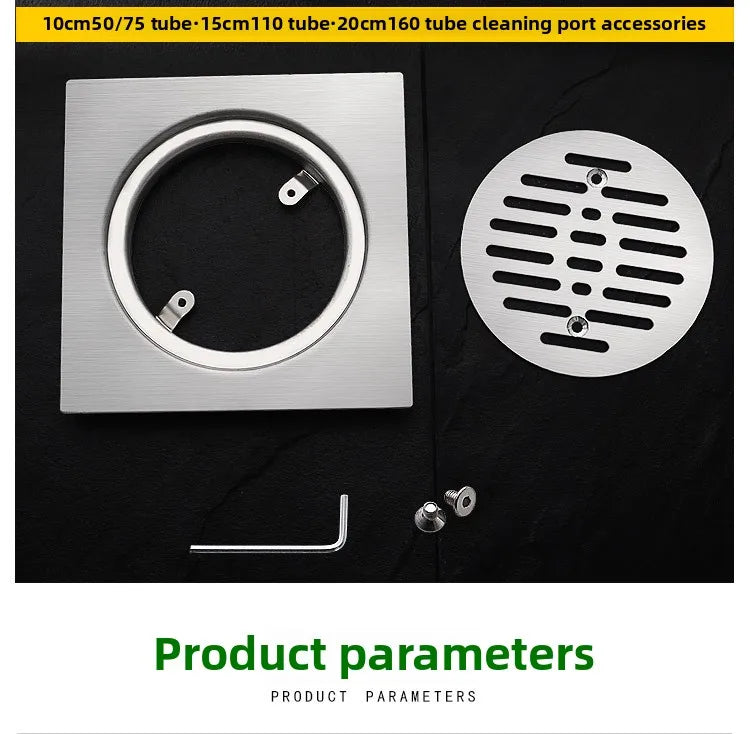 Gefängnis-Bodenablauf Edelstahl Abweisend - Ø10cm,110R