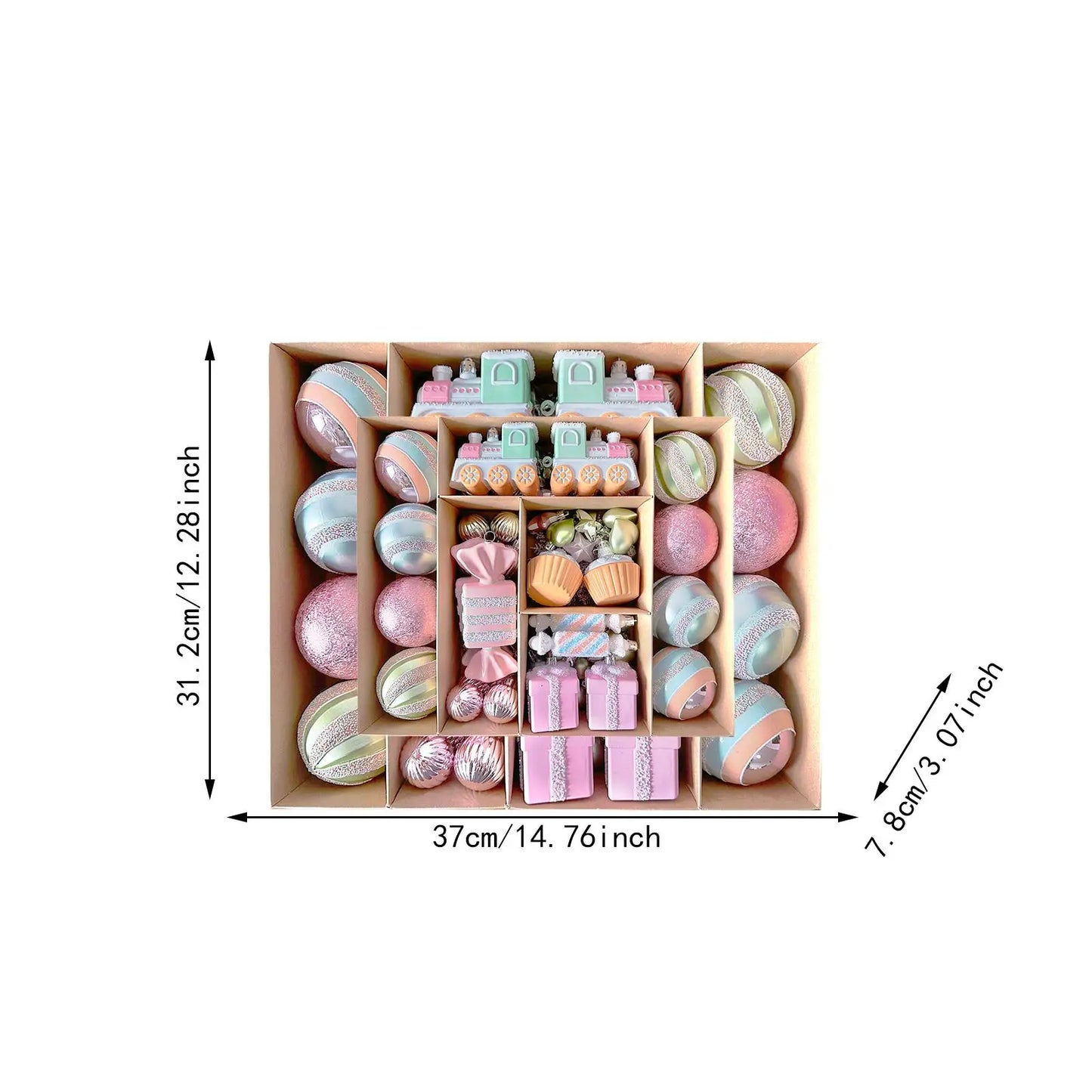 Kesoto Weihnachtskugeln Set Bruchsicher - Ø5 cm Kunststoff 24 Stück