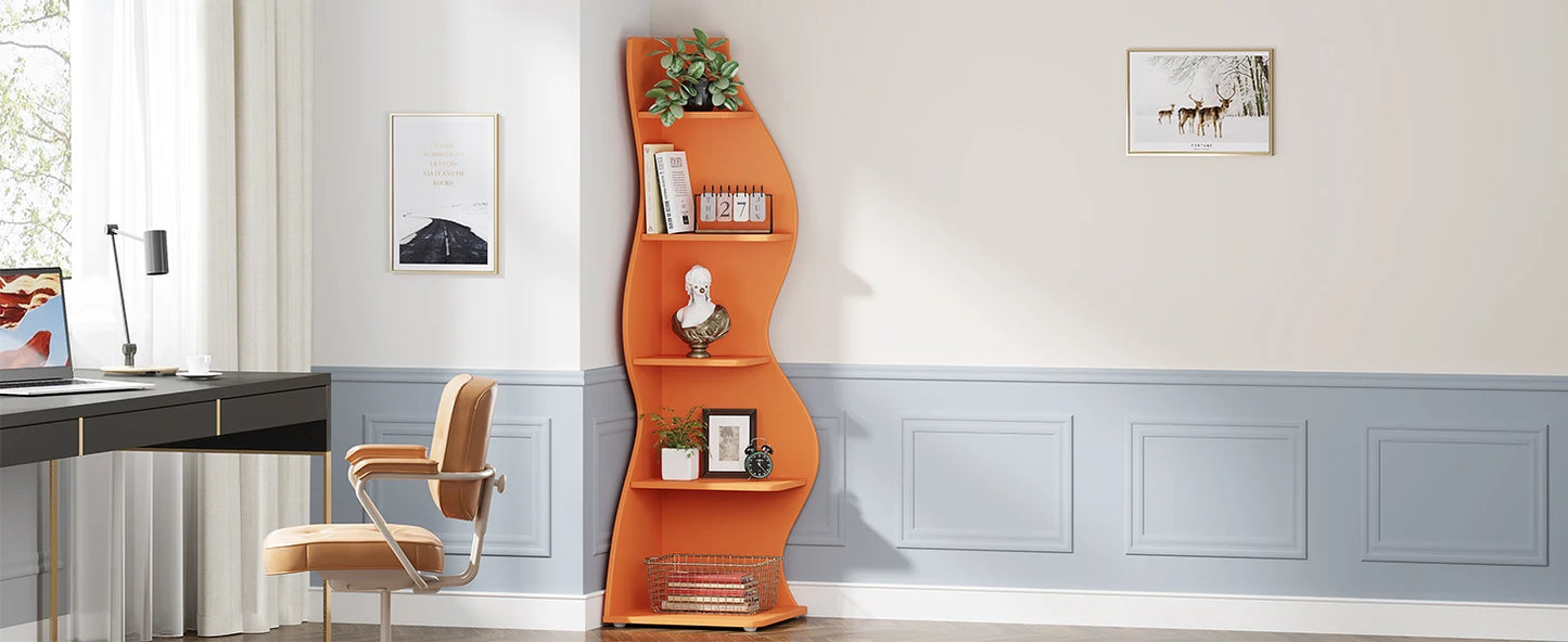 Tribesigns Bücherregal Eckregal 5-stufig Pflanzenständer Wohnzimmer