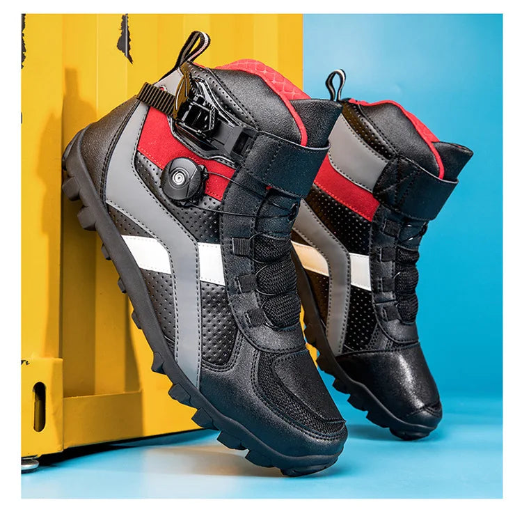 Ghete de motocicletă CN Guangdong cu talpă antiderapantă - Mărimea 39-45 Ghete din piele de vacă