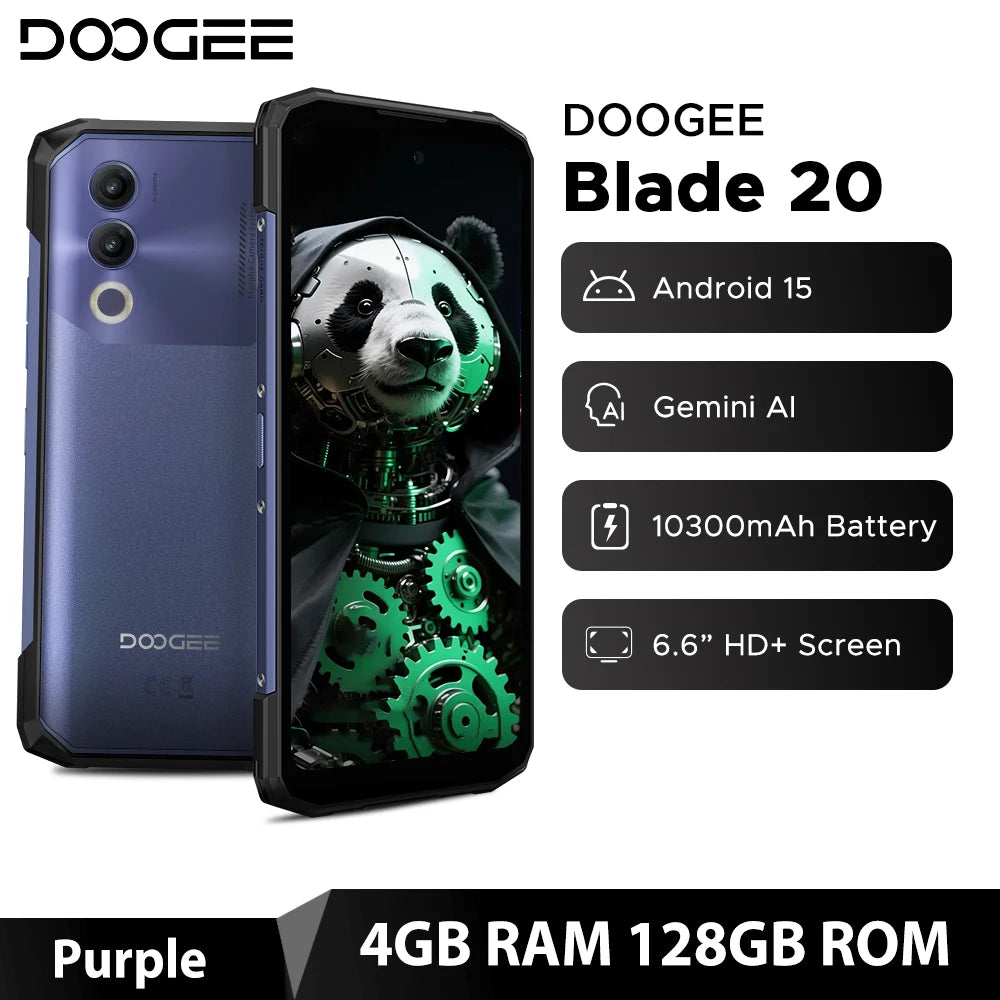 DOOGEE Blade20 Robustes Gemini AI Smartphone - 10300mAh 6,6 Zoll 18W