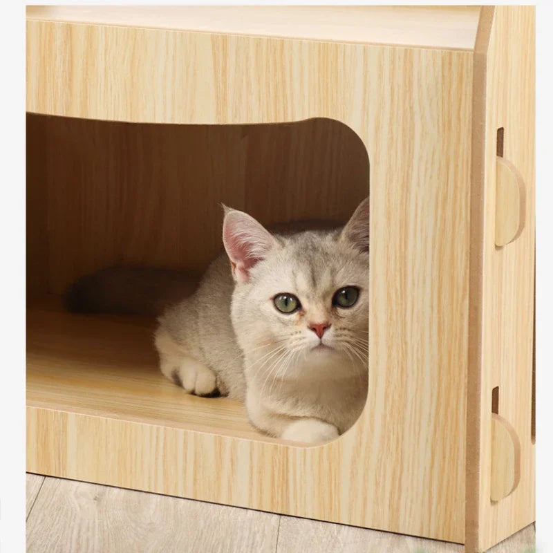 Multifunktional Luxus Katzen Villa Doppelstöckig Haustier Haus Vier-Jahreszeiten Universal Katzen Nest Katzen Hängematte Haustier Spielzeug Haustier Zubehör