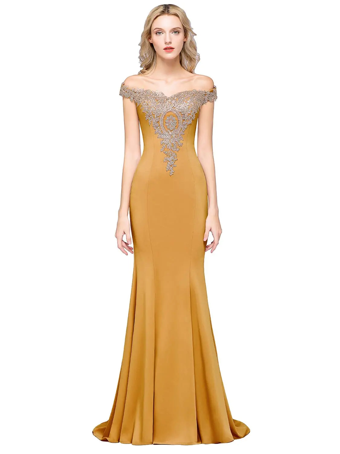 Women Mermaid Bridesmaid Dress For Wedding Party Long Lace Applique Off Shoulder Evening Prom Formal Gowns Floor Length Vestidos