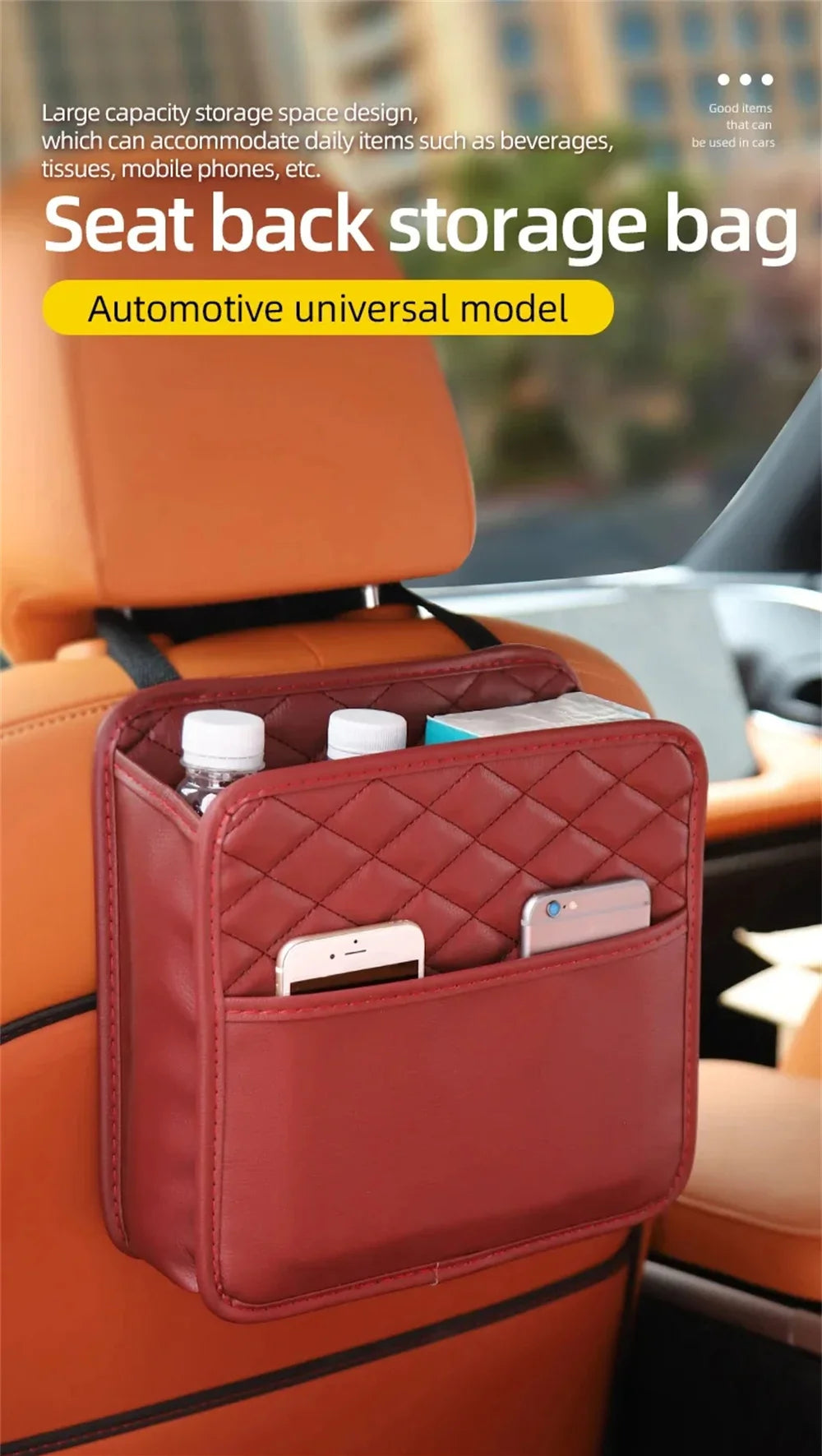 Multifunktional Auto Sitz Aufbewahrung Tasche 2025 - Leder Aufbewahrung Tasche Müll Tasche - Geeignet Meiste Auto Modelle