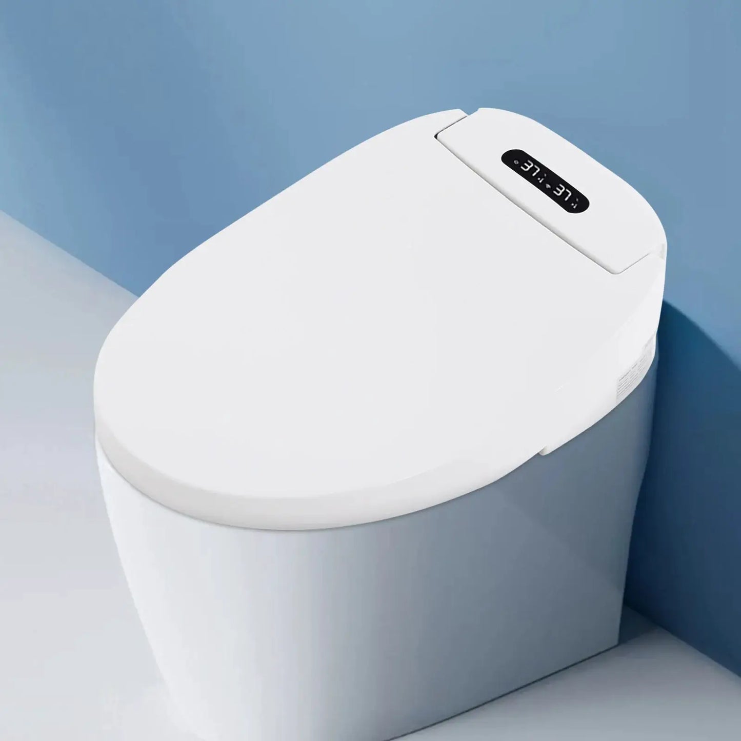 1300W Intelligenter Beheizter Bidet-Toilettensitz, 51cm Elektrischer Toilettendeckel Intelligenter V-Sitz, LED-Licht Fernbedienung/Tasten by Golden Bridge Store