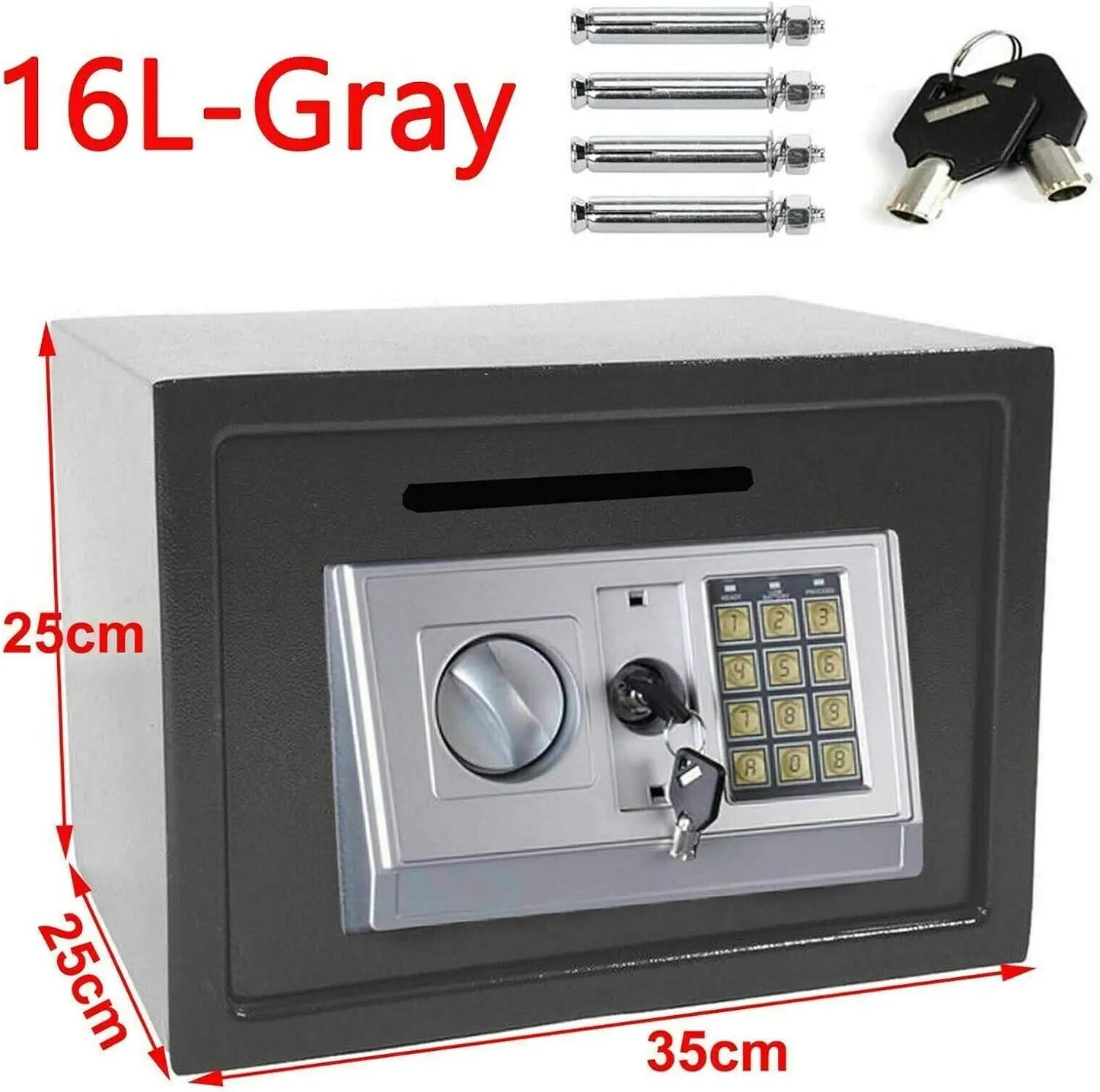 DayPlus 16L Digitaler Stahl-Safe - Elektronische Sicherheitsbox für Büro und Zuhause