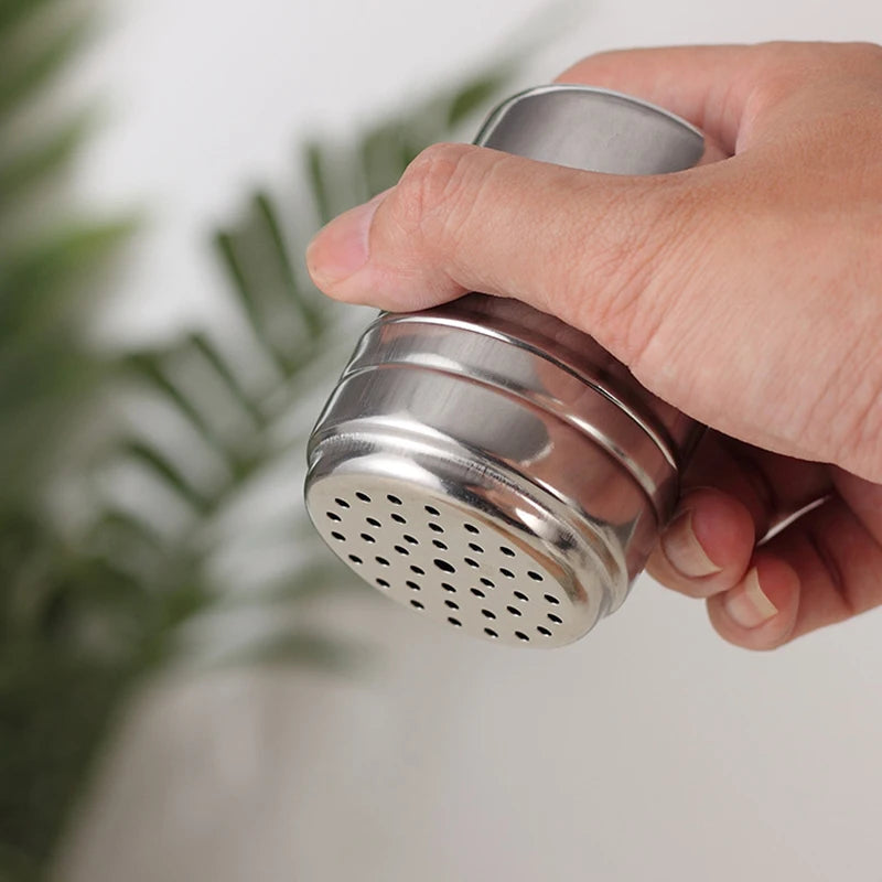 Multi-purpose Stainless Steel Seasoning Jar Toothpick Holder Salt Sugar Bottle Rotating Cover Spice Pepper Shaker Kitchen Gadget