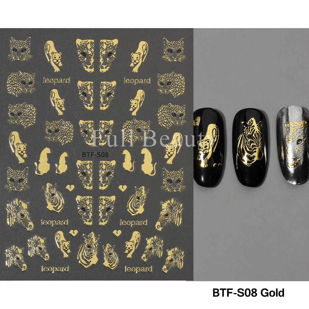 GL5D-K256 5D Sonnenblumen Nagelsticker - Herbstdesign Prägung