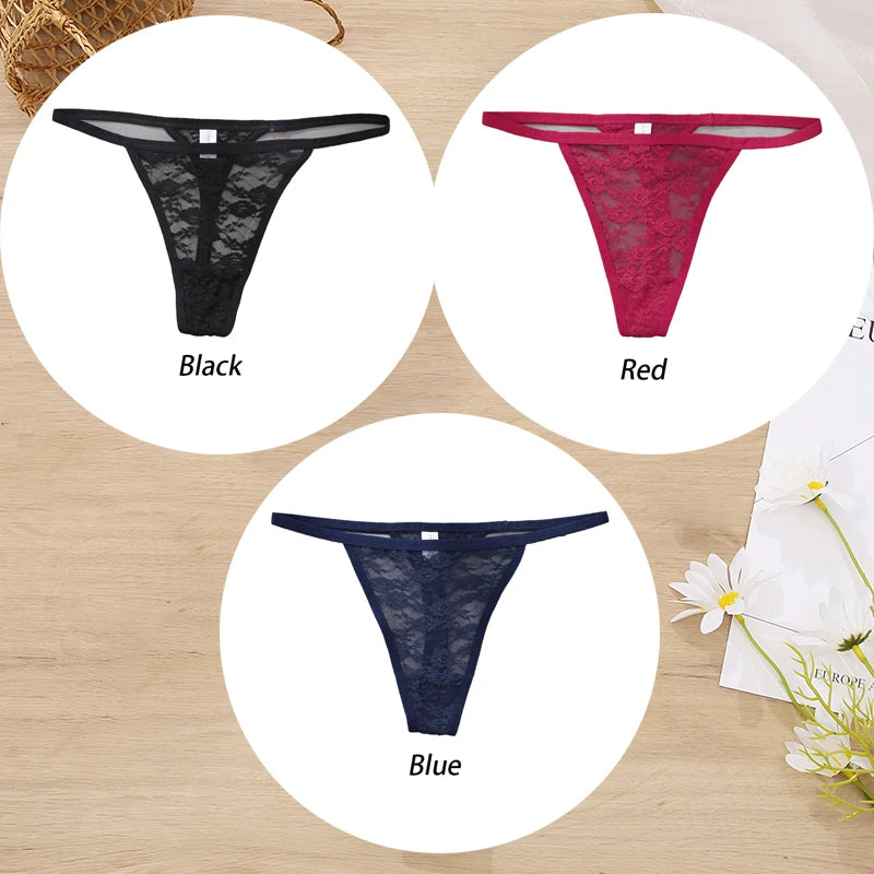ZhejiangChoice Spitzen-Set Damen G-String - 3er Low Waist
