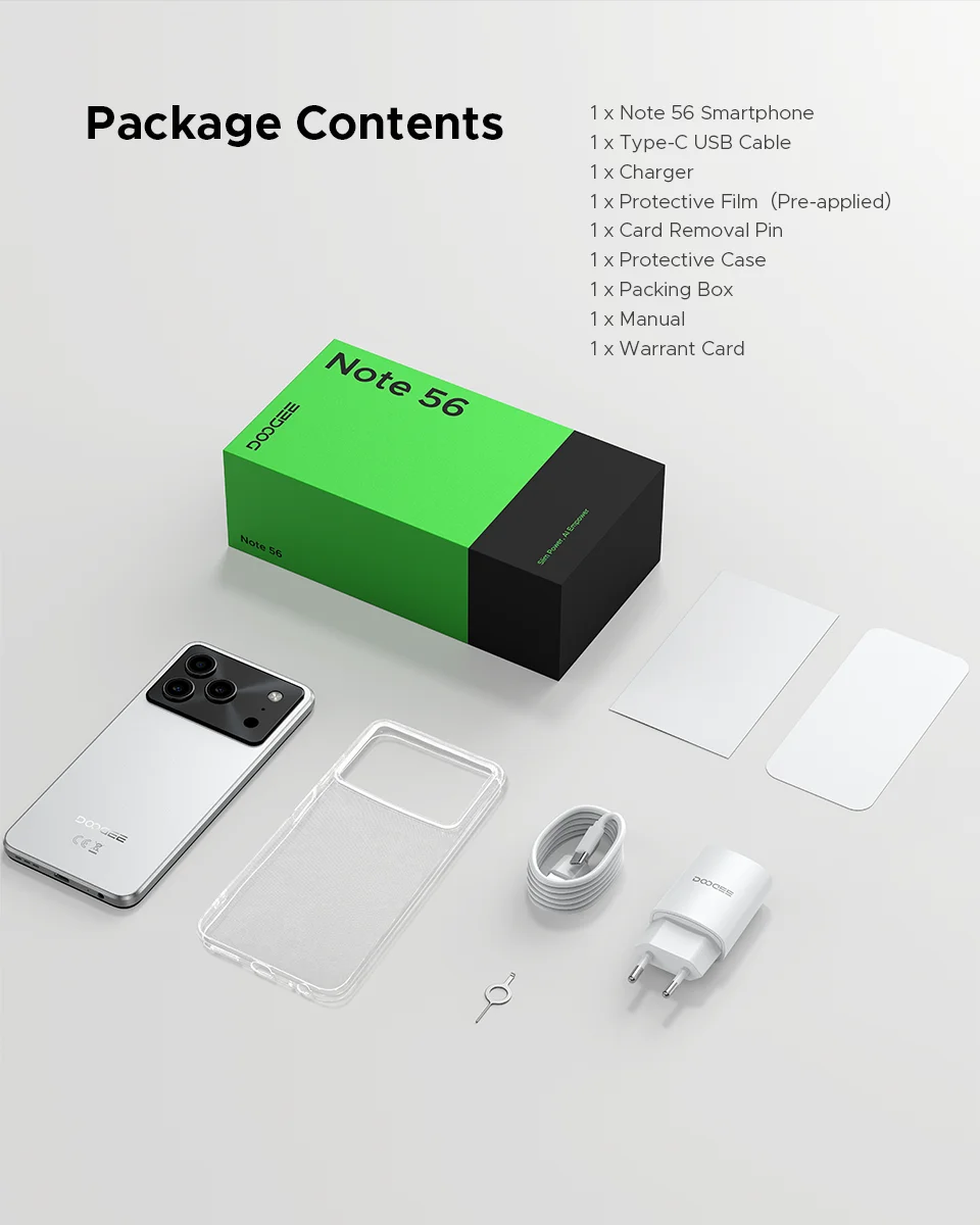 DOOGEE Note 56 Großer Akku - 6150 mAh, 6,56 Zoll Display, 90 Hz