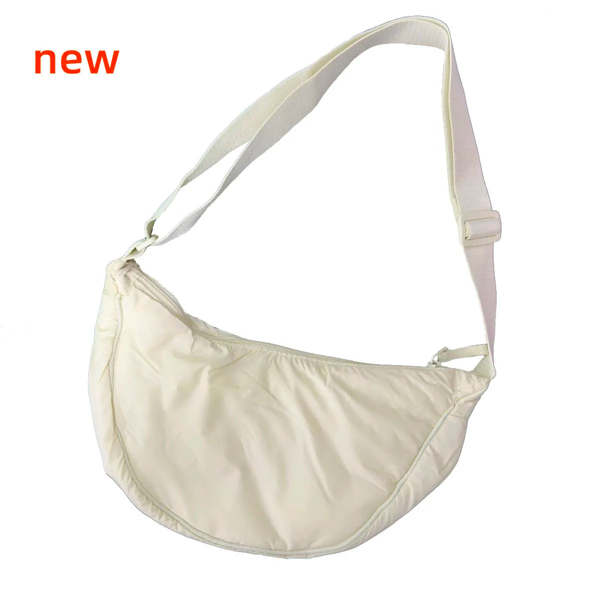 Solid Color Women's Portable Shoulder Bag Simple Female Nylon Cloth Padded Crossbody Bags Travel Purse Handbags Messenger Bag