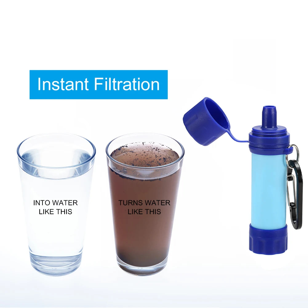 Camping Water Purifier Mini Filter Straw Set Camping Purification Direct Drinking Water for Survival Or Emergency Supplies