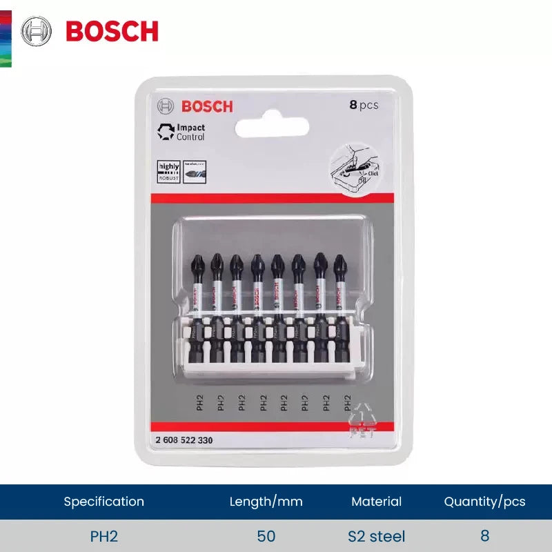 Bosch Resistant Impact Bits for Screwdriver Drill Accessories S2 Steel Metal Drills Bit Set for Bosch GDR/GDX Series Power Tools