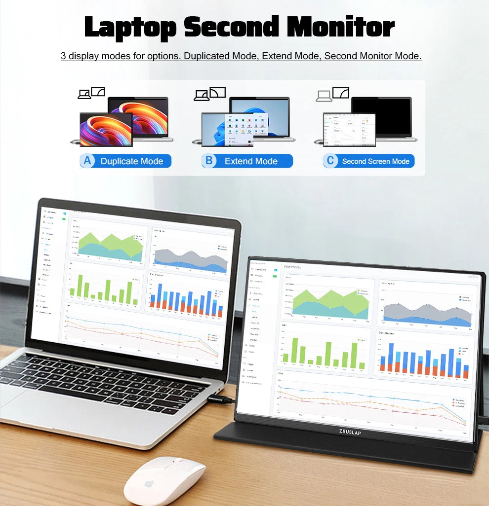 ZEUSLAP 16" 2.5K 144Hz tragbarer Monitor - 2560×1600