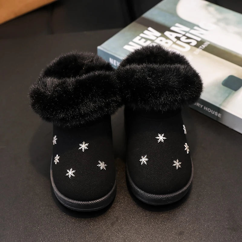 Kinder Winter Schneestiefel für Mädchen Neue klassische Kindermode Baumwollstiefel Outdoor Bequeme Kleinkinder Pelzige Plüsch Stiefeletten