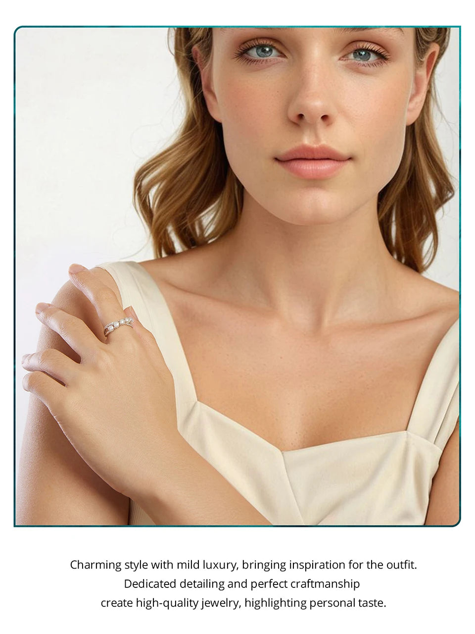 Inel din argint 925 cu perle BISAER - strat dublu de zirconiu alb - pentru femei elegante, nuntă, logodnă, bijuterii fine originale