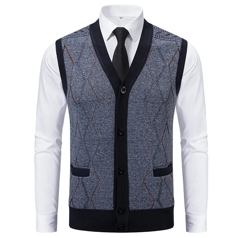 CN Strick Weste Slim Fit - Größe M Polyester Knopfverschluss