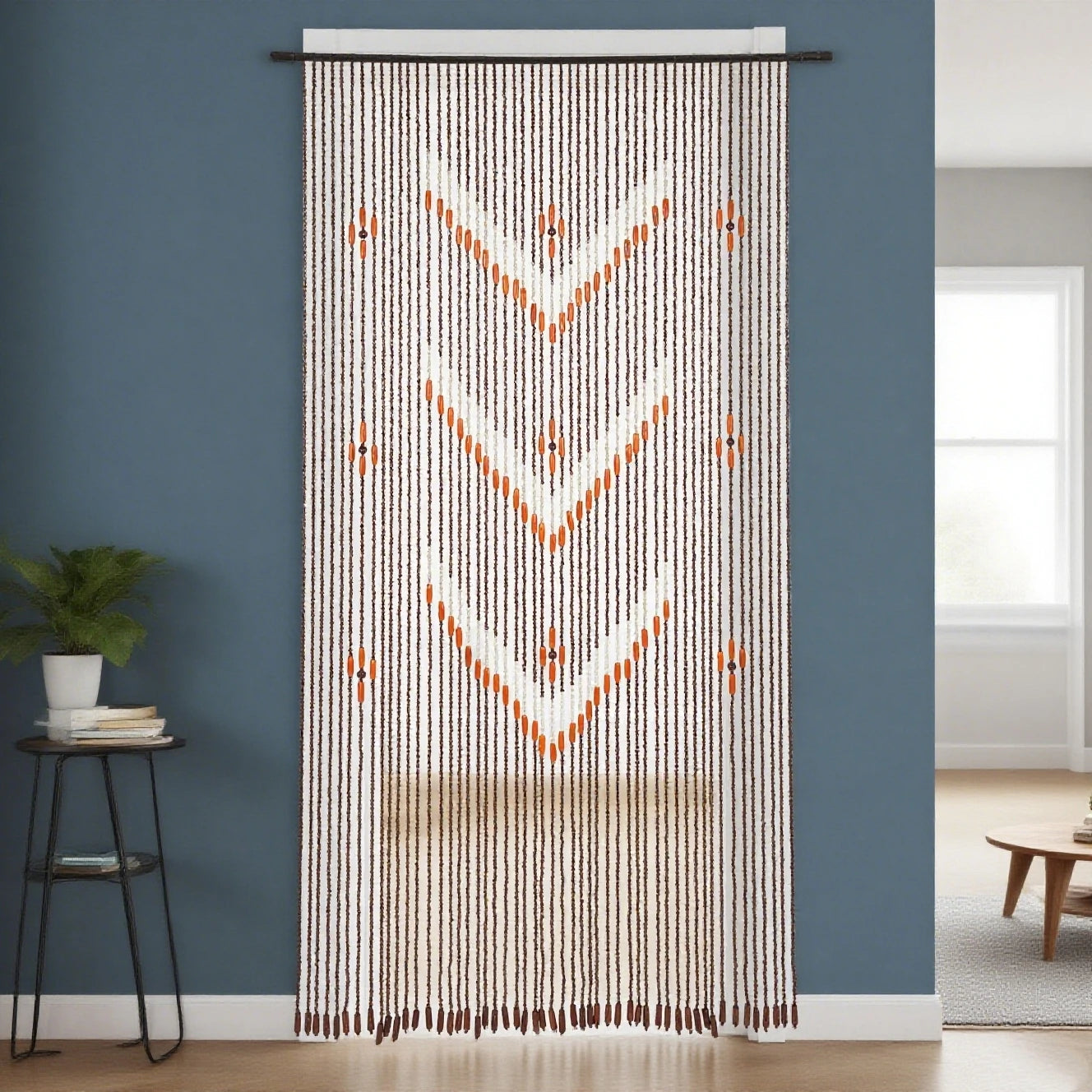 BambooHome V-Form Bambusvorhang - Baumwolle 90×190 cm