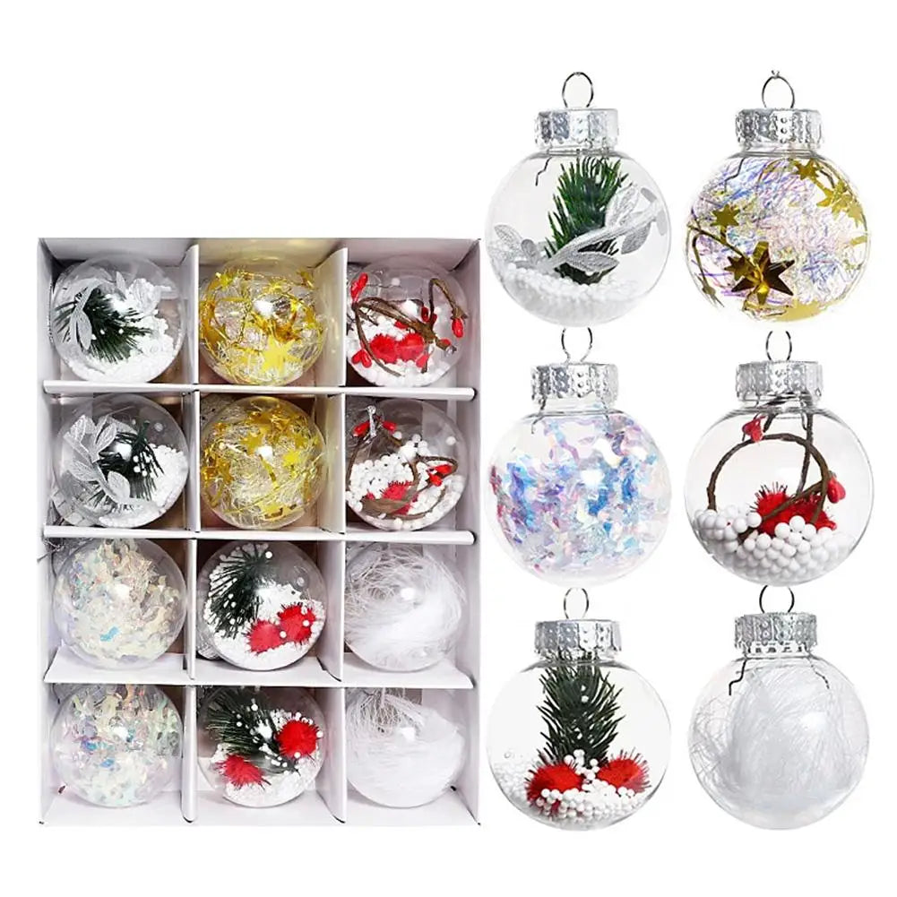 SnowBall Schneemannkugeln Transparent - 12er Set, Glaskugeln