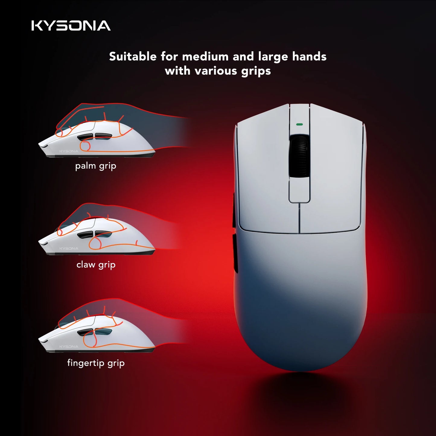 Kysona Jupiter Drahtlose Gaming-Maus - 26000DPI 49g BT