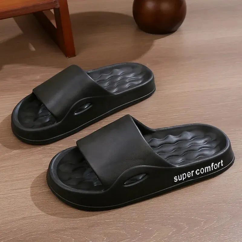 Dick Plattform Hausschuhe für Frauen Heim Weich Sohle Kissen Slides Sandalen Frau Sommer Strand Rutschfest Flip Flops Badezimmer Hausschuhe