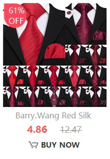 Fashion Silk Men Tie Set Gold Yellow Orange Solid Paisley Striped Plaid Floral Necktie Pocket Square Cufflinks Wedding Business