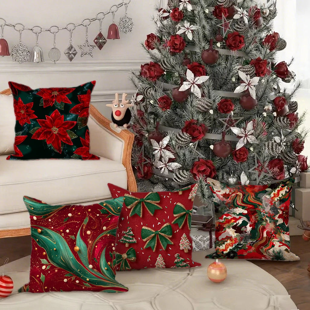 Festive Christmas Pillow CoversSuitable for sofa car bedroom decorative cushion cover pillow cover