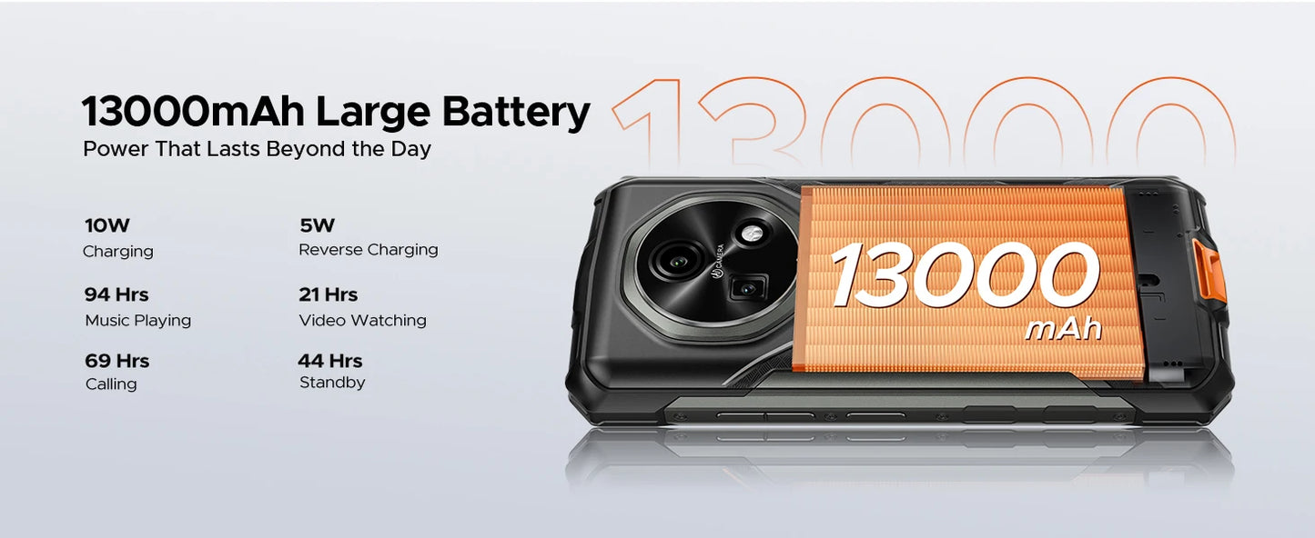 DOOGEE Feuer 5 Großer Akku - 13000 mAh 6,6 Zoll Display Schnellladung