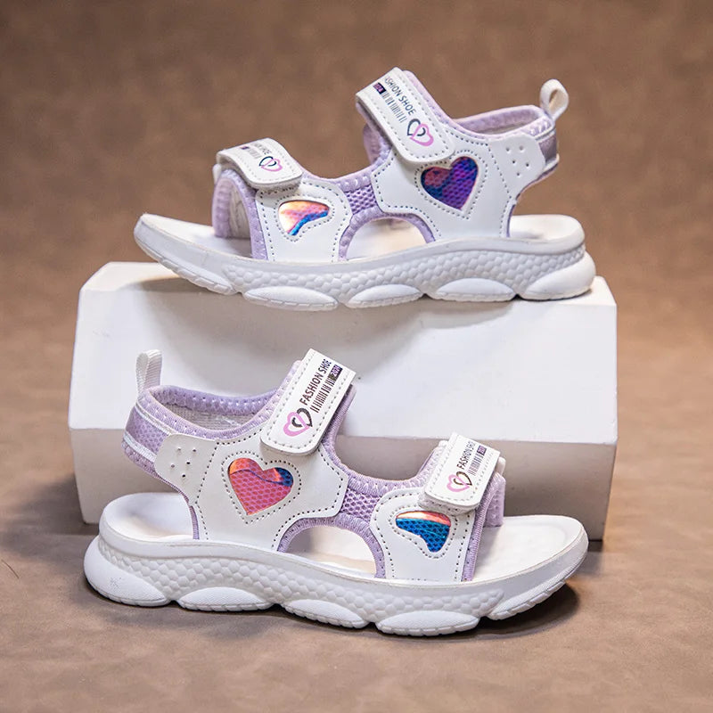 Mädchen Sandalen 2025 Neuer Sommer - Prinzessin Weiße Party Kinder Sandalen - Platform Baby Casual Strand Schuhe Rutschfest