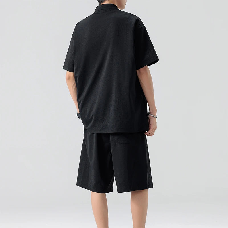 TIKALIACN Zweiteiler Sommer Kurzarm - Polyester M L