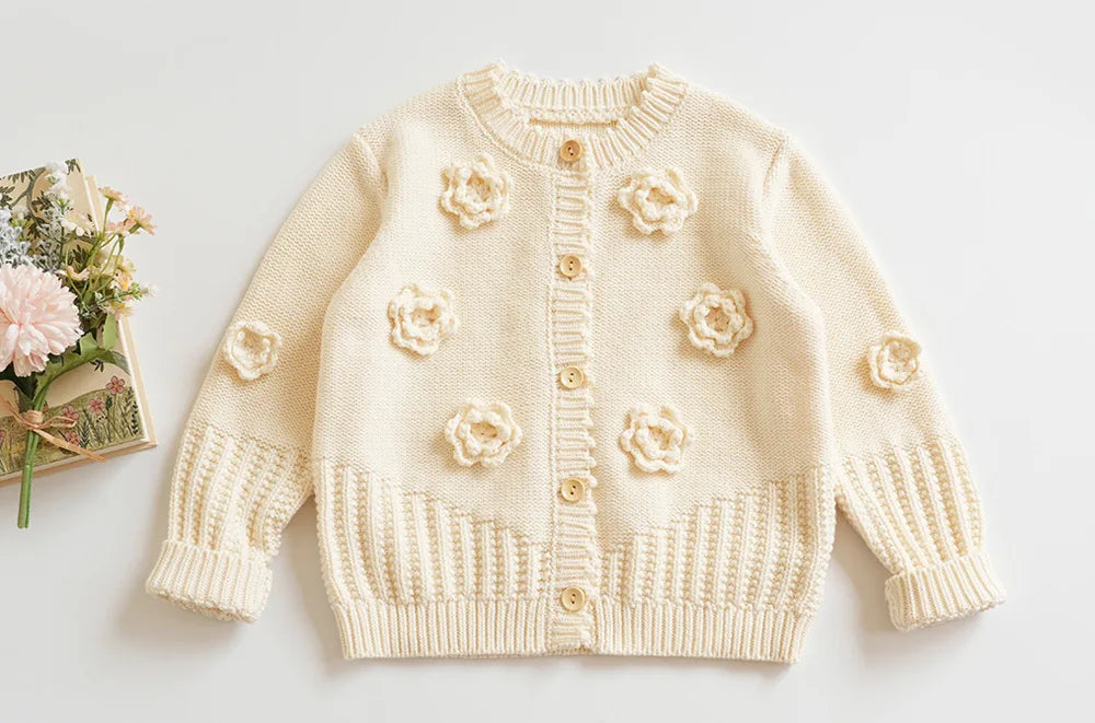 Deer jonmi Gestrickter Pilz-Pullover - Baumwolle Vollärmel