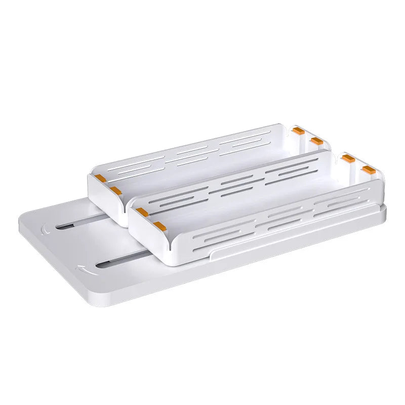 Kitchen Rotating Spice Rack 2 Tier Plastic Seasoning Spice Detachable Jar Storage Rack Pull Out Kitchen Cabinet Organiser